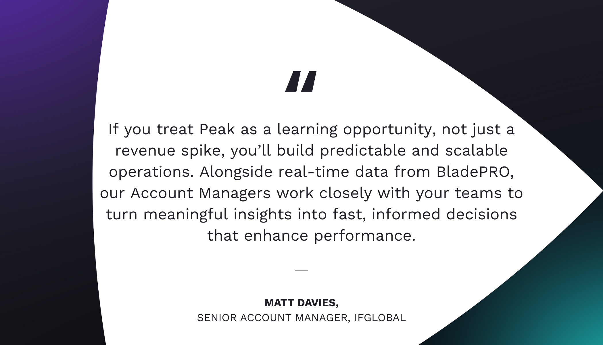 Peak as a learning opportunity 