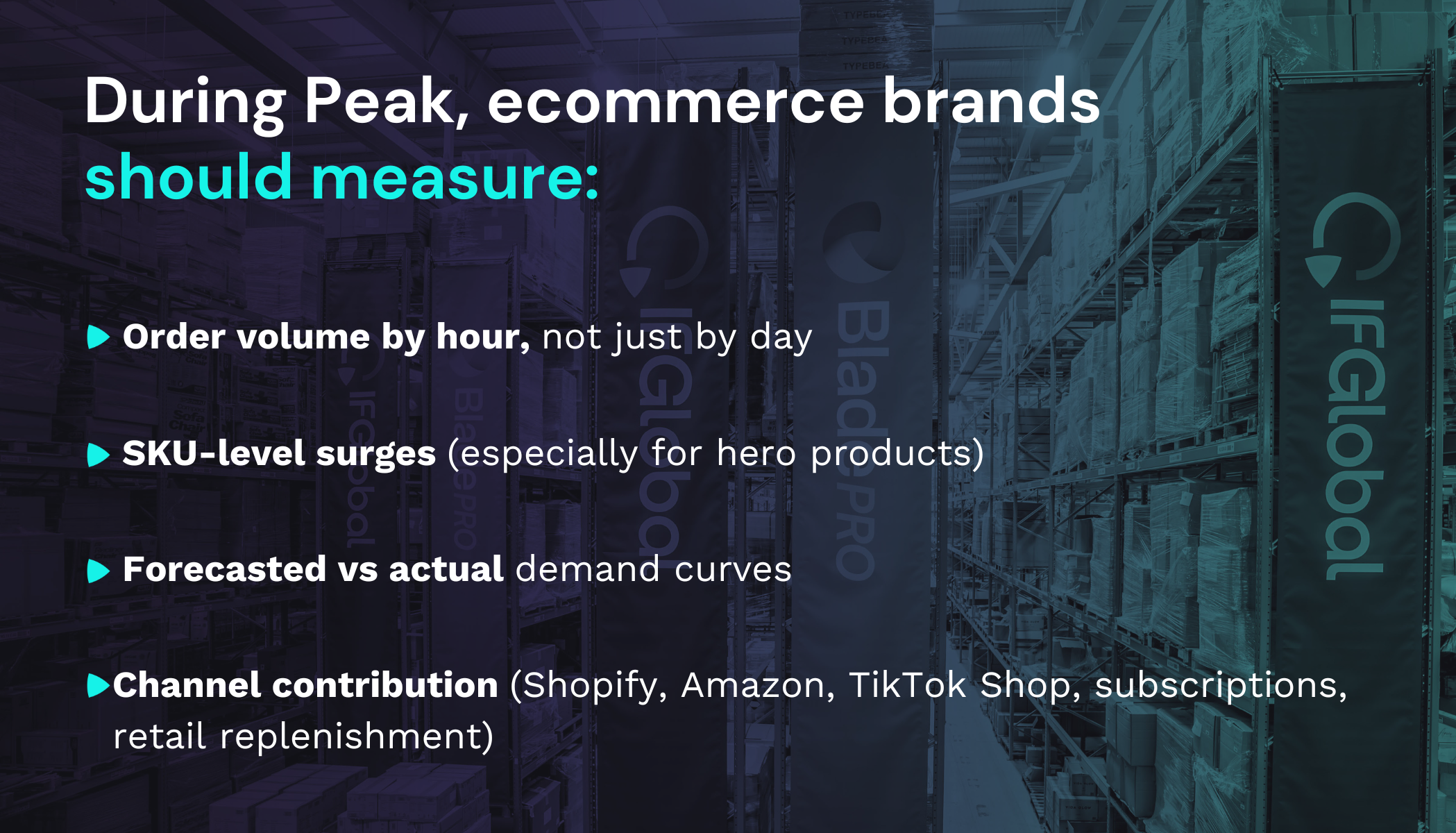 Metrics to measure during peak